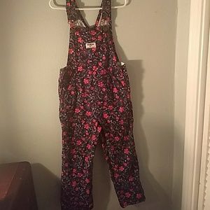 Girls floral overalls